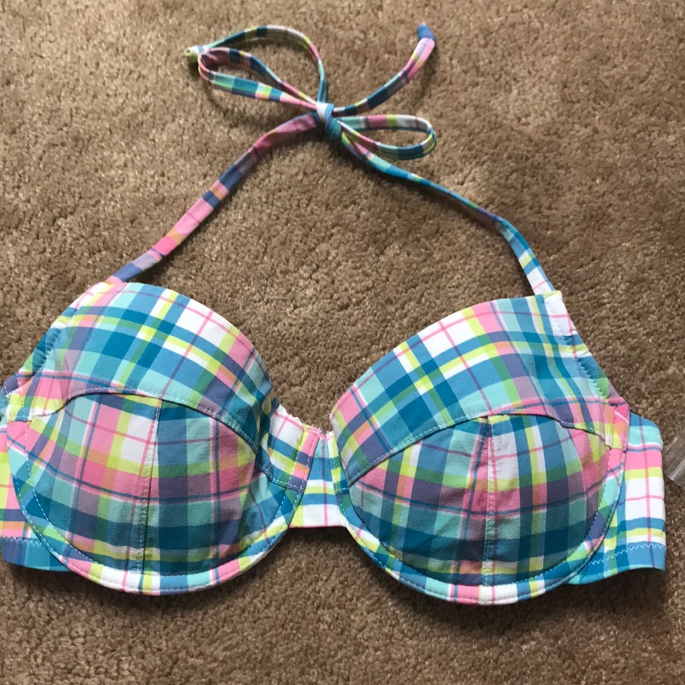 J Crew multi-colored bikini top